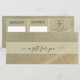 Rustieke Beige Linnen Cadeaubon