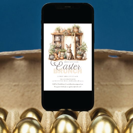  rustieke beige paasbrunch kaart