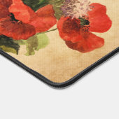  rustieke beige rode klaprozen wilde bloemen bureaumat (Hoek)