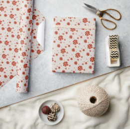 Rustieke Beige  Sneeuwvlok Kerst Cadeaupapier