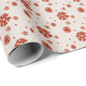 Rustieke Beige  Sneeuwvlok Kerst Cadeaupapier (Rol Hoek)