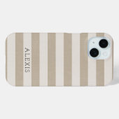 Rustieke beige strepen monogram Case-Mate iPhone case (Achterkant (horizontaal))