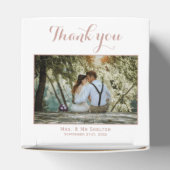 Rustieke Beige Trouwfoto Bedankt Bedankdoosjes (Bovenkant)