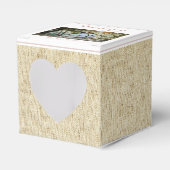 Rustieke Beige Trouwfoto Bedankt Bedankdoosjes (Voorkant Zijde)