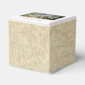 Rustieke Beige Trouwfoto Bedankt Bedankdoosjes (Achterkant)