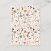 Rustieke Beige Wildflower Display Douche Informatiekaartje (Achterkant)