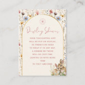 Rustieke Beige Wildflower Display Douche Informatiekaartje (Voorkant)