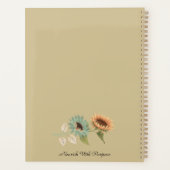 Rustieke Beige Zonnebloem Daily Clarity Planner (Achterkant)