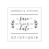 Rustieke belettering & script Save The Date Weddin Rubberstempel (Afrduk)