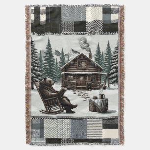 rustieke Beren deken Gezellige Cabin Book Lover