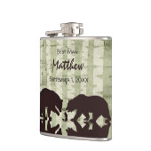 Rustieke Beren Woodland Bridal Party Bruiloft Heupfles (Links)