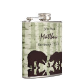 Rustieke Beren Woodland Bridal Party Bruiloft Heupfles (Rechts)