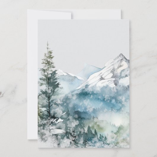 Rustieke berg 50e verjaardag uitnodiging (Achterkant)