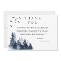 Rustieke berg Boho Evergreen Dank u kaart