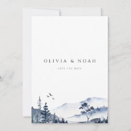 Rustieke berg Boho Evergreen Save The Date Kaart
