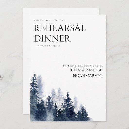 Rustieke Berg Boho Oefenavond Eetkaart Uitnodiging (Voorkant / Achterkant)