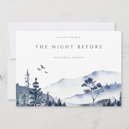 Rustieke berg Boho repetitie diner uitnodiging (Voorkant)