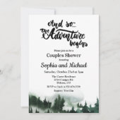 Rustieke berg bos koppels douche uitnodiging (Voorkant)