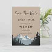 Rustieke berg bosland bos Save The Date Kaart (Staand voorkant)