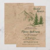 Rustieke berg bruids douche uitnodiging (Voorkant / Achterkant)