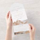 Rustieke berg bruiloft alles in één uitnodiging (Afscheurbaar)