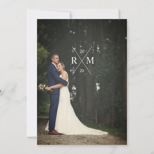 Rustieke berg bruiloft foto uitnodiging (Achterkant)