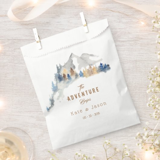 Rustieke Berg Bruiloft Monogram Favor Tassen Bedankzakje (Geknipt)