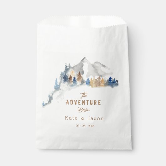 Rustieke Berg Bruiloft Monogram Favor Tassen Bedankzakje (Voorkant)