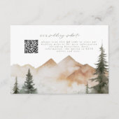 Rustieke Berg Bruiloft QR Code RSVP Informatiekaartje (Voorkant)