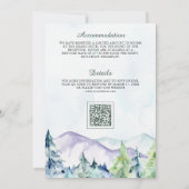 Rustieke berg dennenbomen bos QR-code trouwen Kaart (Achterkant)