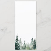 Rustieke berg dennenbos bruiloft menu (Achterkant)