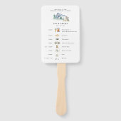 Rustieke berg geïllustreerde tijdlijn | Bruiloft Handwaaier (Voorkant)