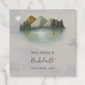 Rustieke Berg & Lake Bachelorette Weekend Bedankjes Labels (Voorkant)