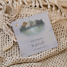 Rustieke Berg & Lake Bachelorette Weekend Bedankjes Labels