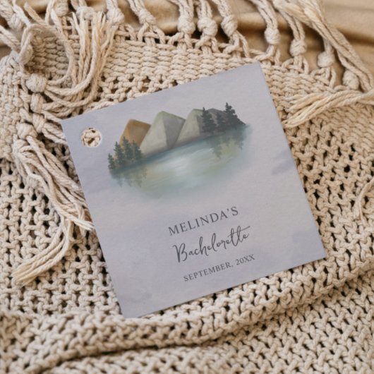 Rustieke Berg & Lake Bachelorette Weekend Bedankjes Labels