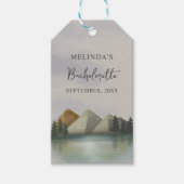 Rustieke Berg & Lake Bachelorette Weekend Cadeaulabel (Voorkant)
