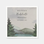 Rustieke Berg & Lake Bachelorette Weekend Servet (Voorkant)