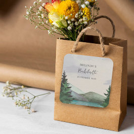 Rustieke Berg & Lake Bachelorette Weekend Vierkante Sticker