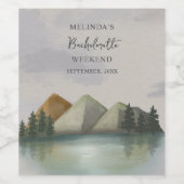 Rustieke Berg & Lake Bachelorette Weekend Wijn Etiket (Enkel label)
