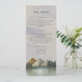 Rustieke Berg & Lake Evergreen bruiloft Menu (Staand voorkant)