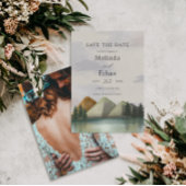 Rustieke Berg & Lake Evergreen Save The Date Kaart