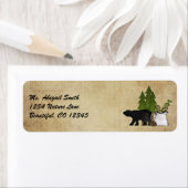 Rustieke berg land Beer adreslabel Etiket (Insitu)