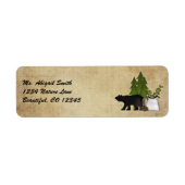 Rustieke berg land Beer adreslabel Etiket (Voorkant)