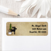 Rustieke berg land eland Moose adreslabel Etiket (Insitu)