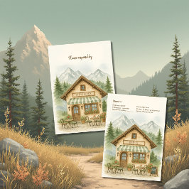 Rustieke Berg Monogram Trouwbestemming RSVP Kaartje