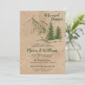 Rustieke berg repetitie diner uitnodiging (Staand voorkant)