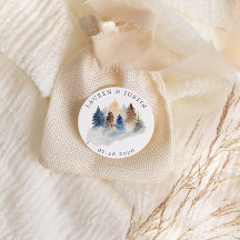 Rustieke berg watercolor bomen monogram