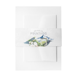 Rustieke Berg Waterverf Bruiloft Monogram Uitnodigingen Wikkel