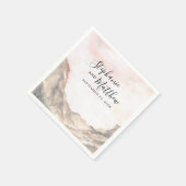 Rustieke Berg Waterverf Roze Bruiloft Servet (Hoek)