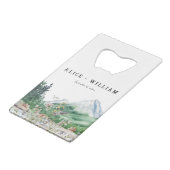 Rustieke Berg Wilde Bloem | Boho Bruiloft Creditkaart Flessenopener (Voorkant Gekanteld)